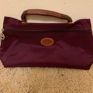 Purple Longchamp Large Pouch